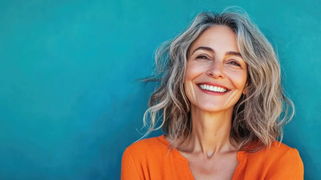 smiling middle aged woman